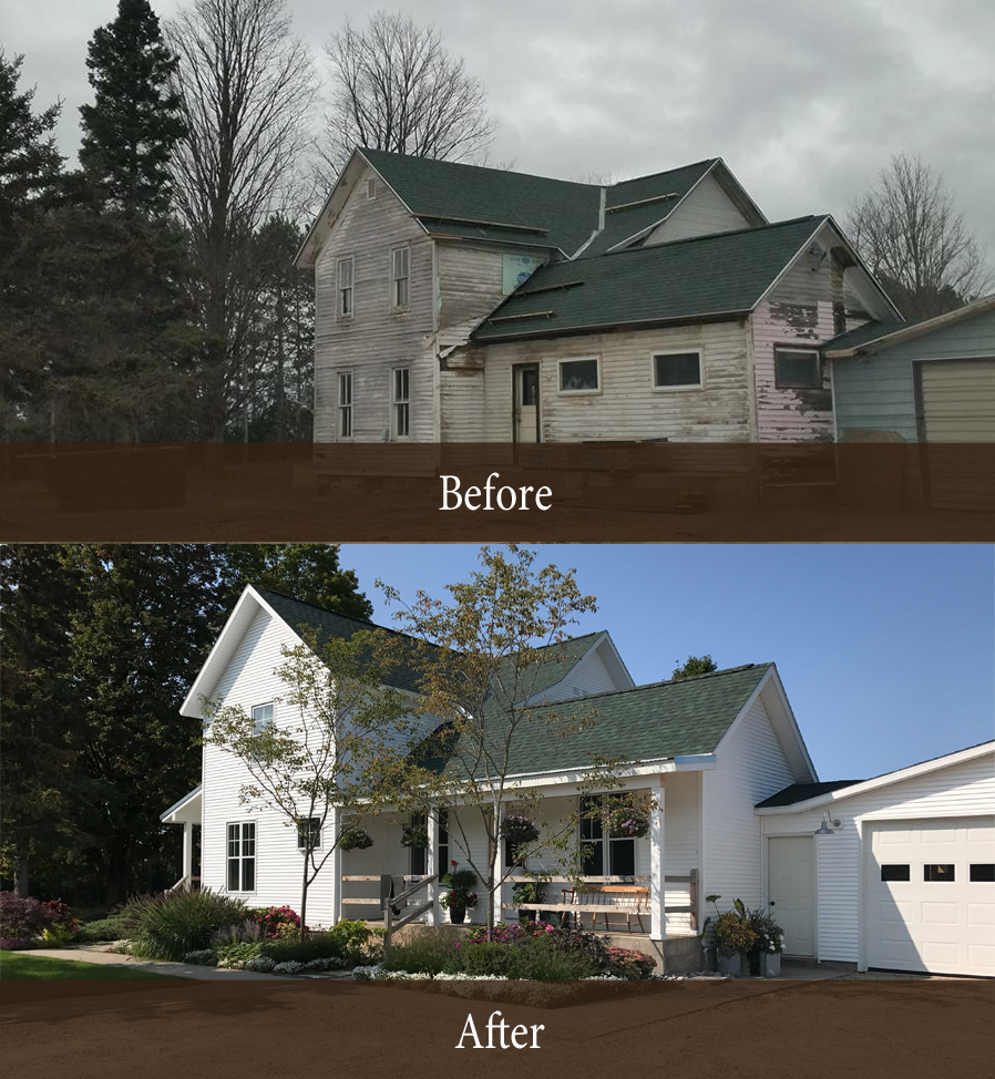 farm house before and after remodel - image