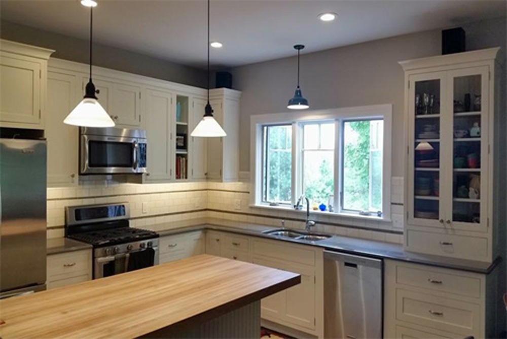 updated kitchen white cabinets - image